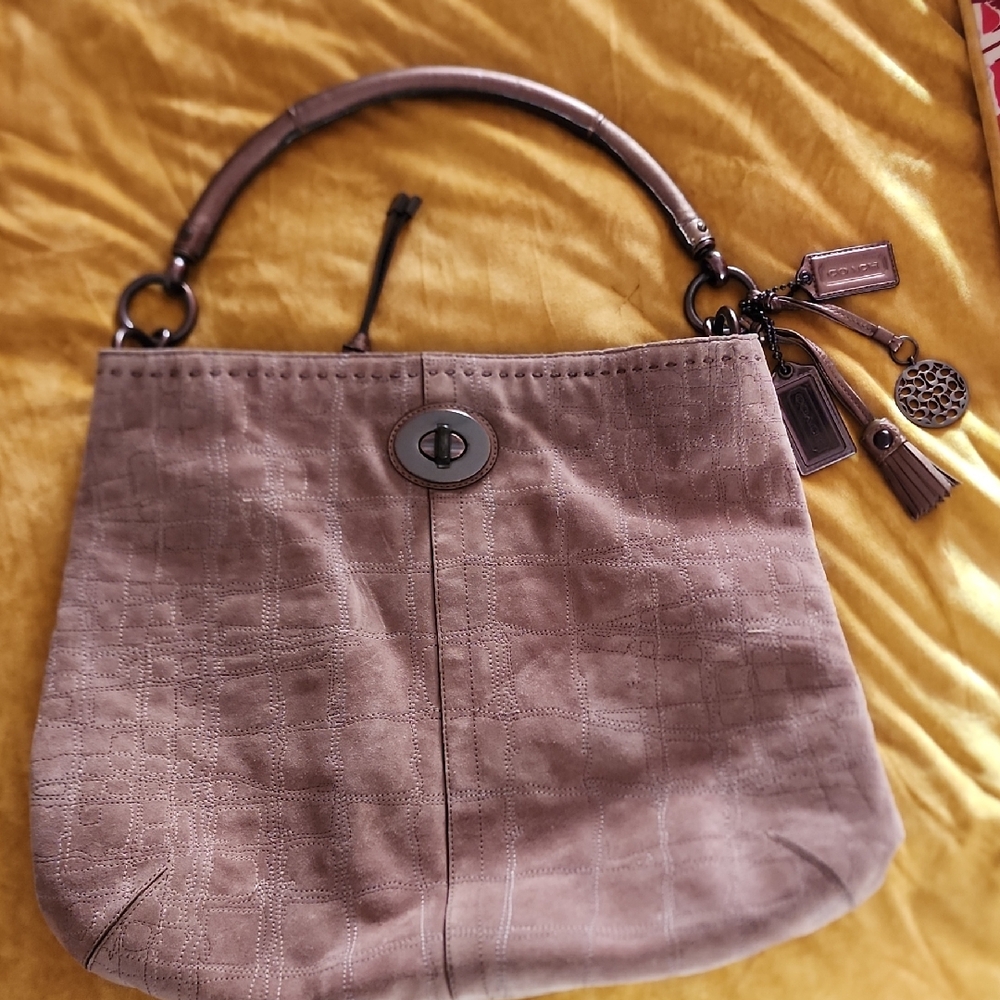 Coach Tan Suede Shoulder Bag
